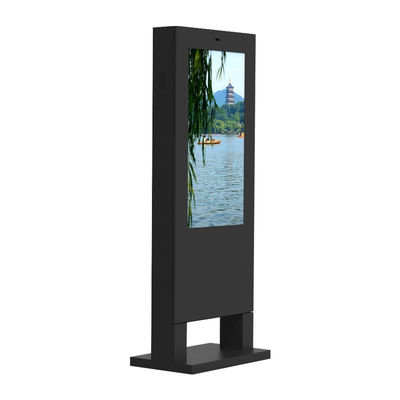 Máy nghe nhạc quảng cáo Android LCD 43Inch màu đen Biển báo kỹ thuật số đứng trên sàn IP65