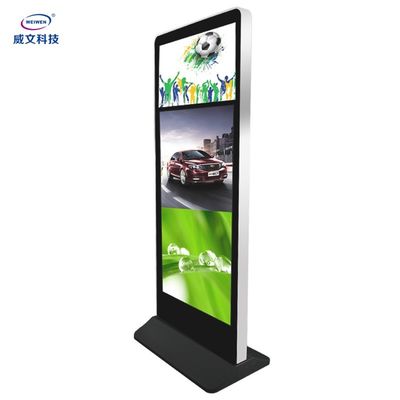 Hai màn hình LCD Bảng hiệu kỹ thuật số Bảng điều khiển quảng cáo trên sàn Trình phát Wifi