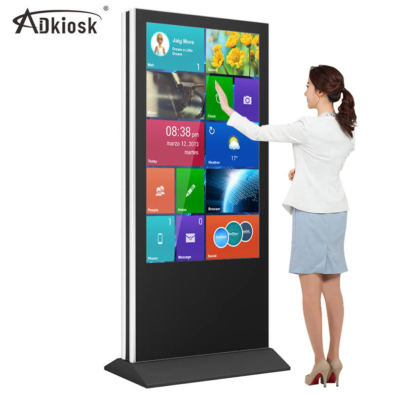 Màn hình LCD đứng miễn phí hai mặt 55 inch 3G 4G 4mm Kính cho trung tâm mua sắm