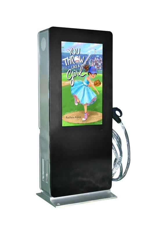Màn hình cảm ứng kỹ thuật số 32 inch Màn hình kính 6mm với nguồn điện ngược sáng Totem kỹ thuật số ngoài trời